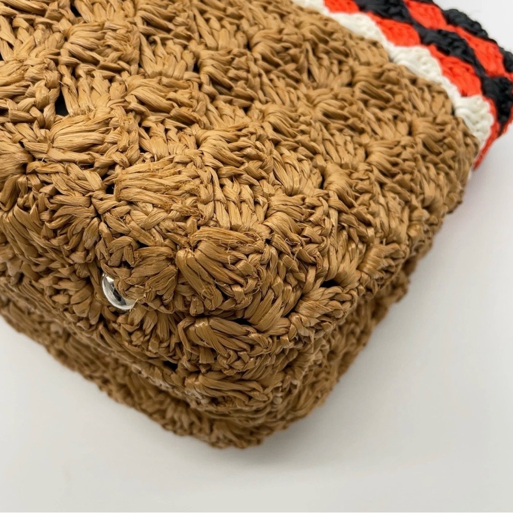 Prada Canapa Raffia Straw Tricolor Handbag W/Dustbag - Picture 12 of 16
